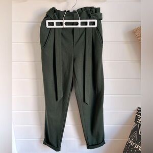 Zara TRFL Paper Bag Waist Ankle LenghTrouser